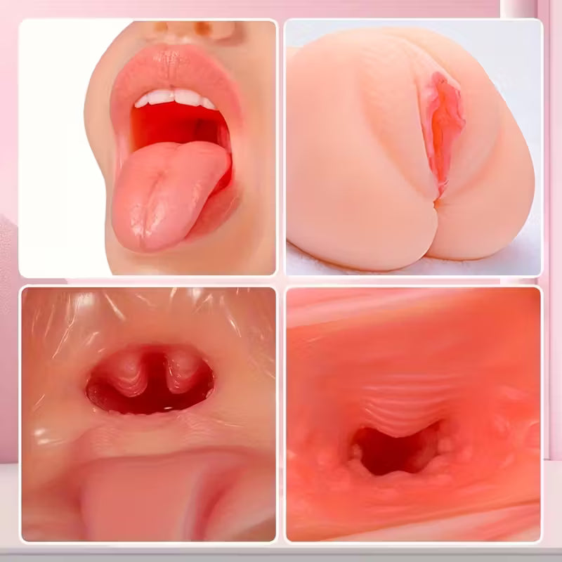 3 in 1 Pocket Pussy | Life Like Mouth, Anal, Vagina Adult Sex Toy