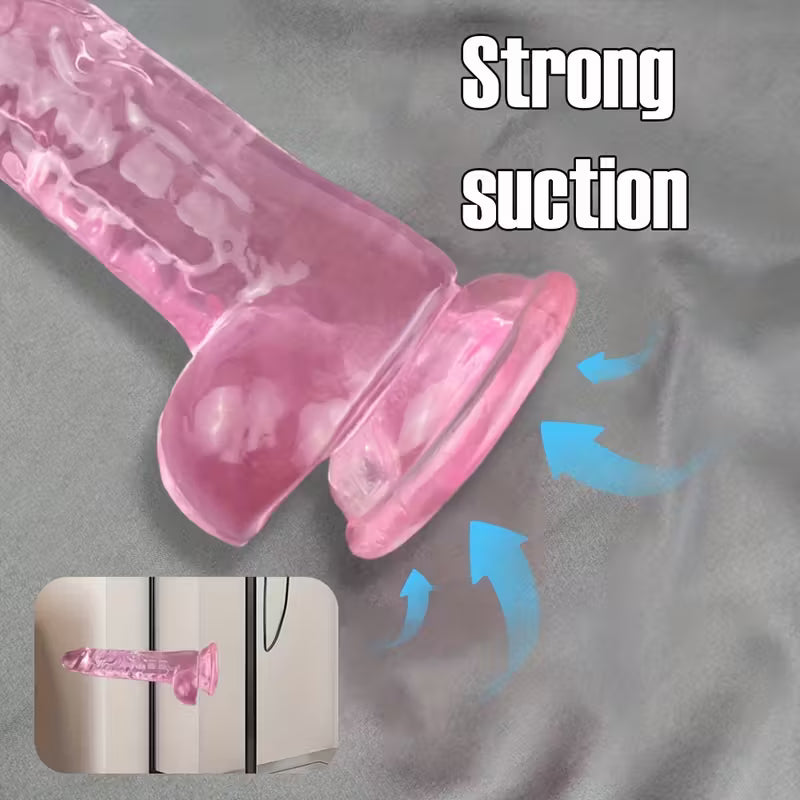 Realistic Penis Dildo with Strong Suction | TPE Adult Female Sex Toy