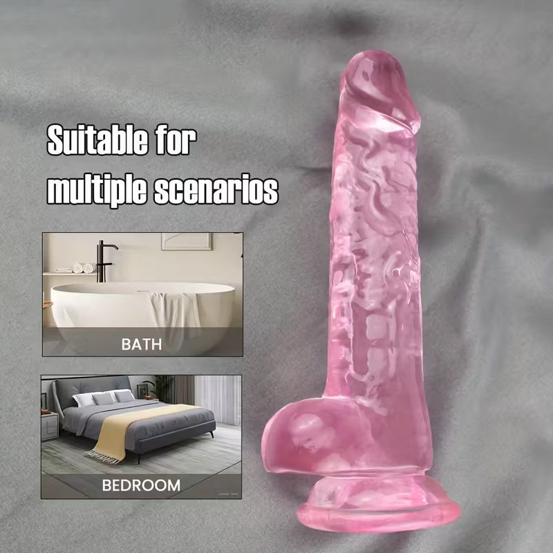 Realistic Penis Dildo with Strong Suction | TPE Adult Female Sex Toy